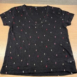 Rails Cara Cactus Print V-Neck Tee